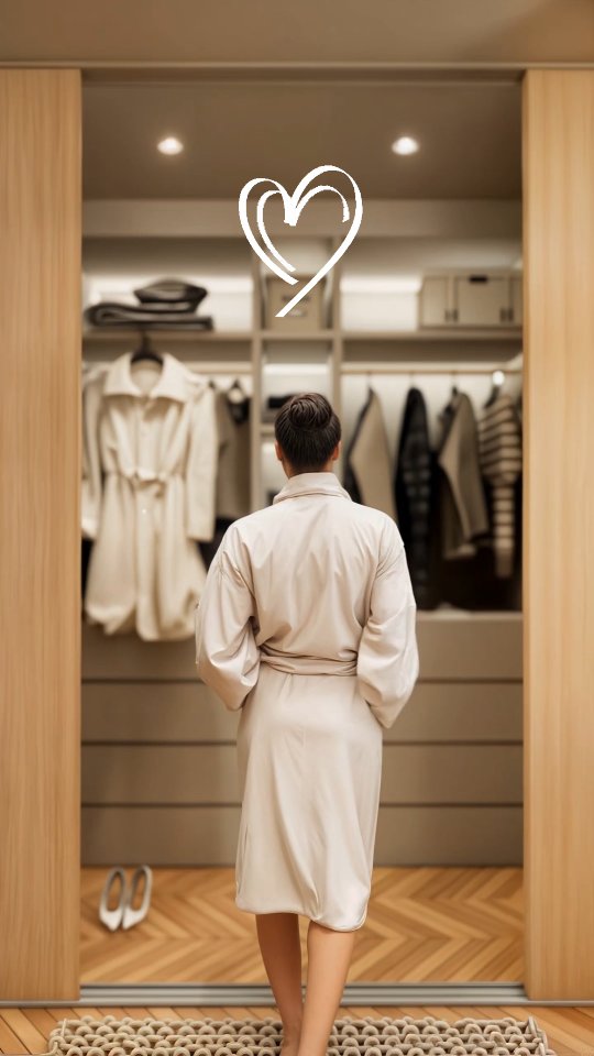 Cena da suíte Alpha Vita mostrando o closet em madeira clara.